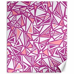 Conversational Triangles Pink White Canvas 8  X 10  by Mariart