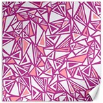 Conversational Triangles Pink White Canvas 12  x 12   11.4 x11.56  Canvas - 1