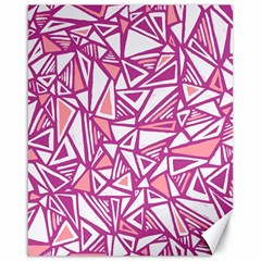 Conversational Triangles Pink White Canvas 16  X 20   by Mariart