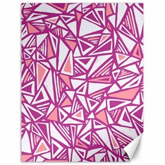 Conversational Triangles Pink White Canvas 18  X 24   by Mariart