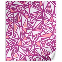 Conversational Triangles Pink White Canvas 20  X 24   by Mariart