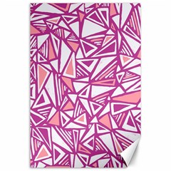 Conversational Triangles Pink White Canvas 24  X 36  by Mariart