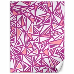 Conversational Triangles Pink White Canvas 36  X 48   by Mariart