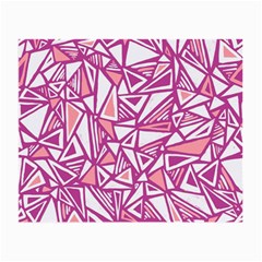 Conversational Triangles Pink White Small Glasses Cloth (2-side) by Mariart