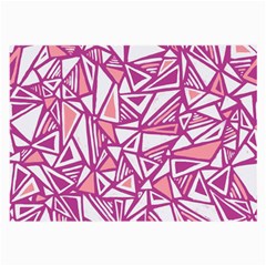 Conversational Triangles Pink White Large Glasses Cloth by Mariart