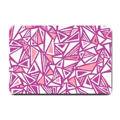 Conversational Triangles Pink White Small Doormat 