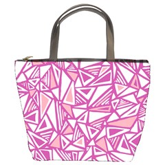 Conversational Triangles Pink White Bucket Bags by Mariart