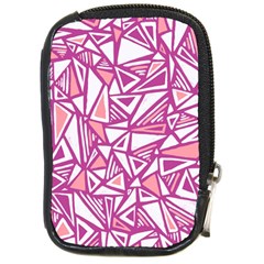 Conversational Triangles Pink White Compact Camera Cases by Mariart