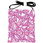 Conversational Triangles Pink White Shoulder Sling Bags Front