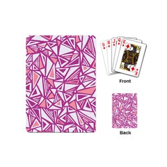 Conversational Triangles Pink White Playing Cards (mini) 