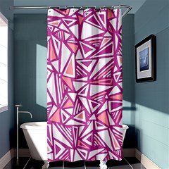 Conversational Triangles Pink White Shower Curtain 36  X 72  (stall)  by Mariart