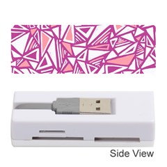 Conversational Triangles Pink White Memory Card Reader (stick)  by Mariart