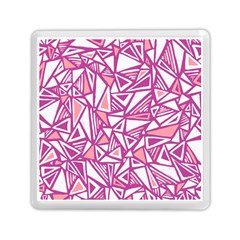 Conversational Triangles Pink White Memory Card Reader (square)  by Mariart