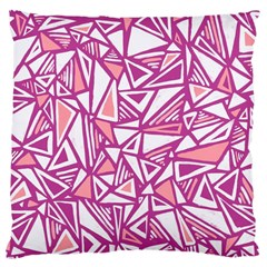 Conversational Triangles Pink White Large Cushion Case (two Sides) by Mariart