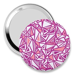 Conversational Triangles Pink White 3  Handbag Mirrors by Mariart