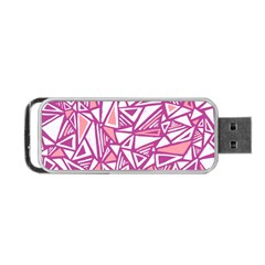 Conversational Triangles Pink White Portable Usb Flash (one Side)