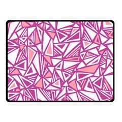 Conversational Triangles Pink White Double Sided Fleece Blanket (small) 