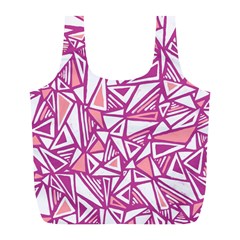 Conversational Triangles Pink White Full Print Recycle Bags (l)  by Mariart