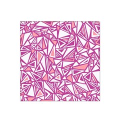 Conversational Triangles Pink White Satin Bandana Scarf