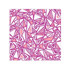 Conversational Triangles Pink White Small Satin Scarf (square) by Mariart