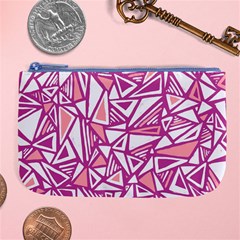 Conversational Triangles Pink White Large Coin Purse by Mariart