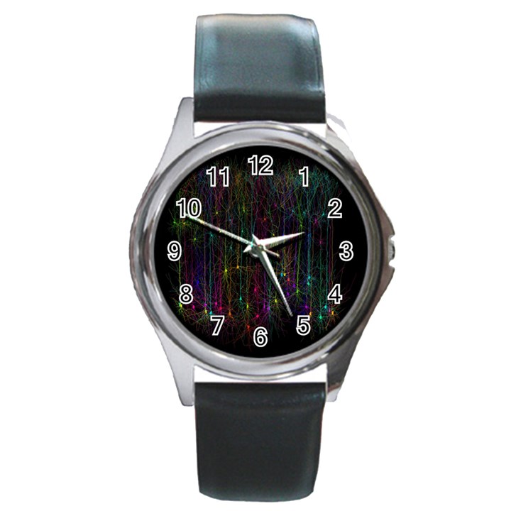 Brain Cell Dendrites Round Metal Watch