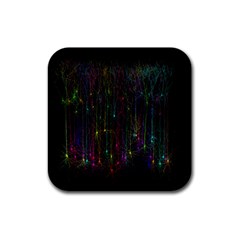 Brain Cell Dendrites Rubber Coaster (square)  by Mariart