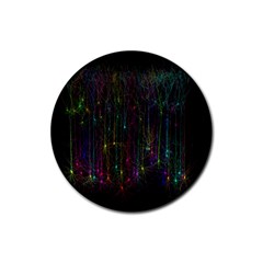 Brain Cell Dendrites Rubber Coaster (round)  by Mariart