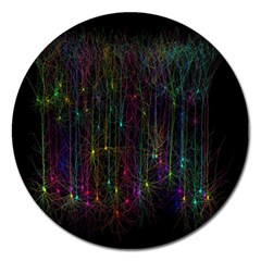 Brain Cell Dendrites Magnet 5  (round) by Mariart