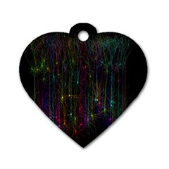 Brain Cell Dendrites Dog Tag Heart (two Sides) by Mariart