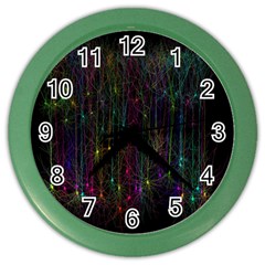 Brain Cell Dendrites Color Wall Clocks by Mariart