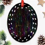 Brain Cell Dendrites Ornament (Oval Filigree) Front