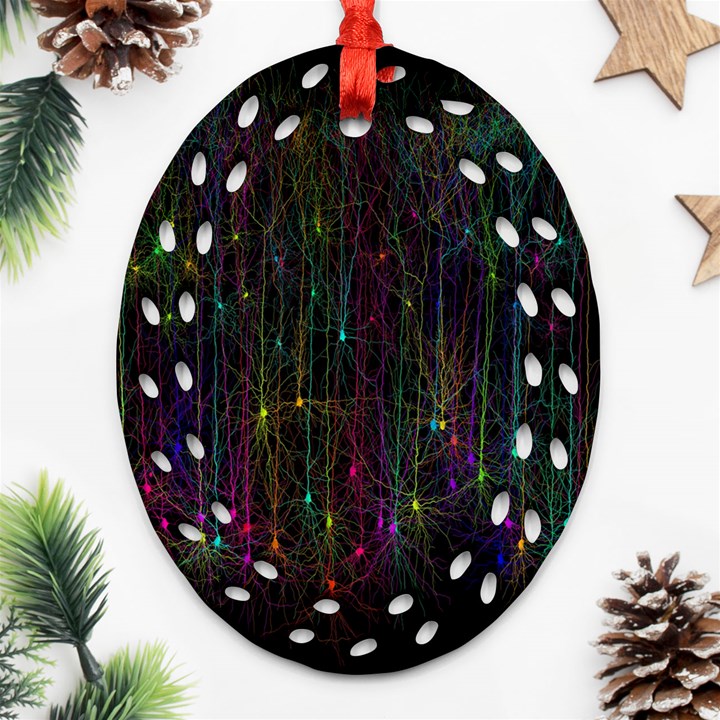 Brain Cell Dendrites Ornament (Oval Filigree)