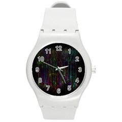 Brain Cell Dendrites Round Plastic Sport Watch (m) by Mariart