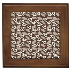 Dried Leaves Grey White Camuflage Summer Framed Tiles