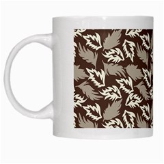 Dried Leaves Grey White Camuflage Summer White Mugs