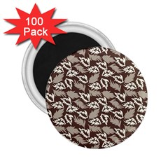 Dried Leaves Grey White Camuflage Summer 2 25  Magnets (100 Pack) 