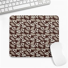 Dried Leaves Grey White Camuflage Summer Large Mousepads