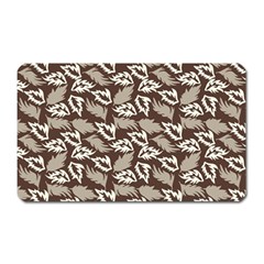 Dried Leaves Grey White Camuflage Summer Magnet (rectangular) by Mariart