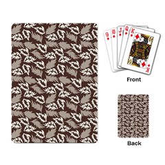 Dried Leaves Grey White Camuflage Summer Playing Card by Mariart