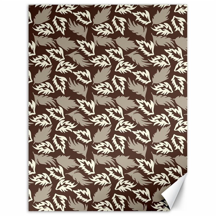 Dried Leaves Grey White Camuflage Summer Canvas 18  x 24  