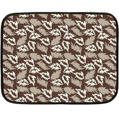 Dried Leaves Grey White Camuflage Summer Double Sided Fleece Blanket (mini)  by Mariart