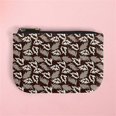 Dried Leaves Grey White Camuflage Summer Mini Coin Purses by Mariart