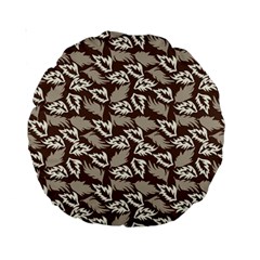 Dried Leaves Grey White Camuflage Summer Standard 15  Premium Round Cushions by Mariart