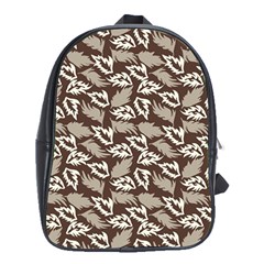 Dried Leaves Grey White Camuflage Summer School Bag (xl)