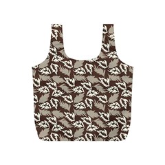 Dried Leaves Grey White Camuflage Summer Full Print Recycle Bags (s)  by Mariart