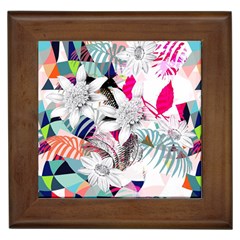 Flower Graphic Pattern Floral Framed Tiles by Mariart