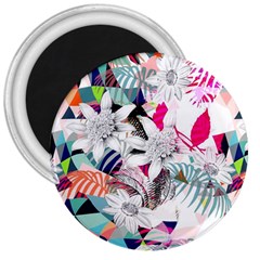 Flower Graphic Pattern Floral 3  Magnets by Mariart