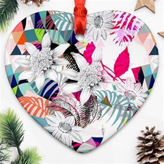 Flower Graphic Pattern Floral Ornament (heart) by Mariart