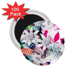 Flower Graphic Pattern Floral 2 25  Magnets (100 Pack)  by Mariart